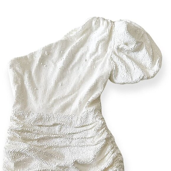 Ronny Kobo Eden One-Shoulder Minidress in White Sequins, Size XS, New with tag - Picture 11 of 16
